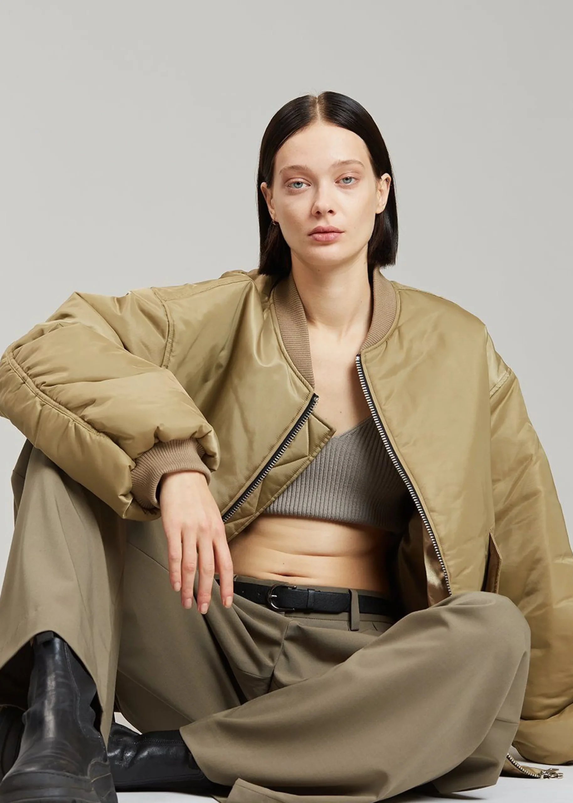 The Frankie Shop Astra Bomber Jacket Olive Hot