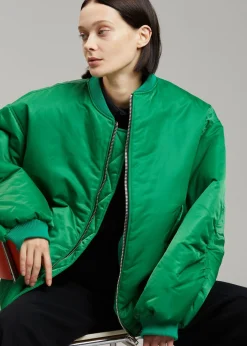 The Frankie Shop Astra Bomber Jacket Kelly Green Clearance