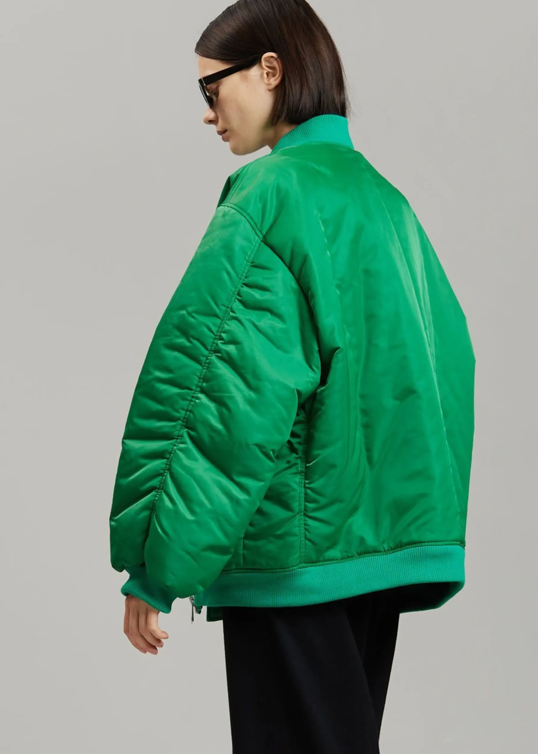 The Frankie Shop Astra Bomber Jacket Kelly Green Clearance