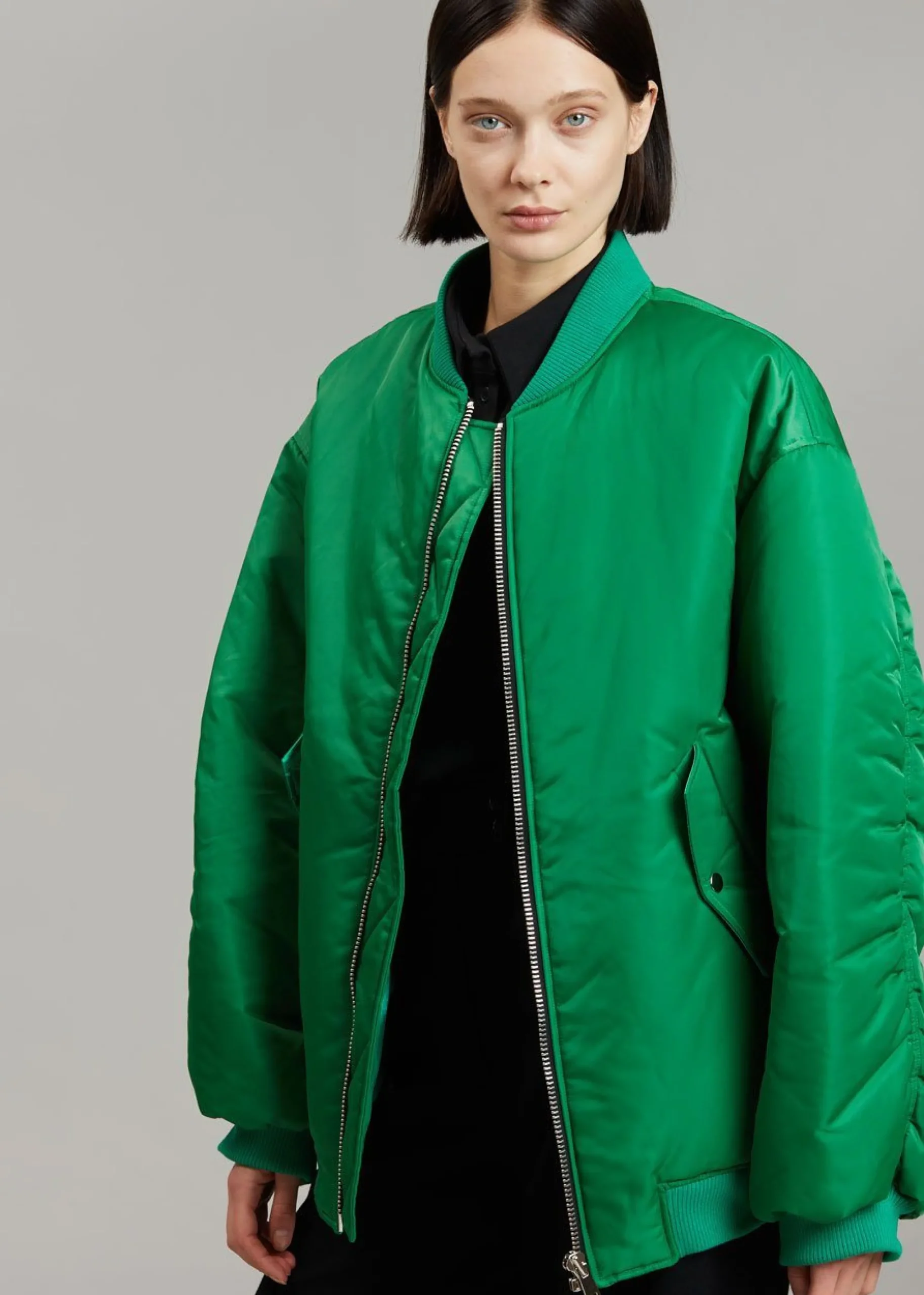 The Frankie Shop Astra Bomber Jacket Kelly Green Clearance