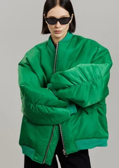 The Frankie Shop Astra Bomber Jacket Kelly Green Clearance