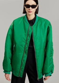 The Frankie Shop Astra Bomber Jacket Kelly Green Clearance