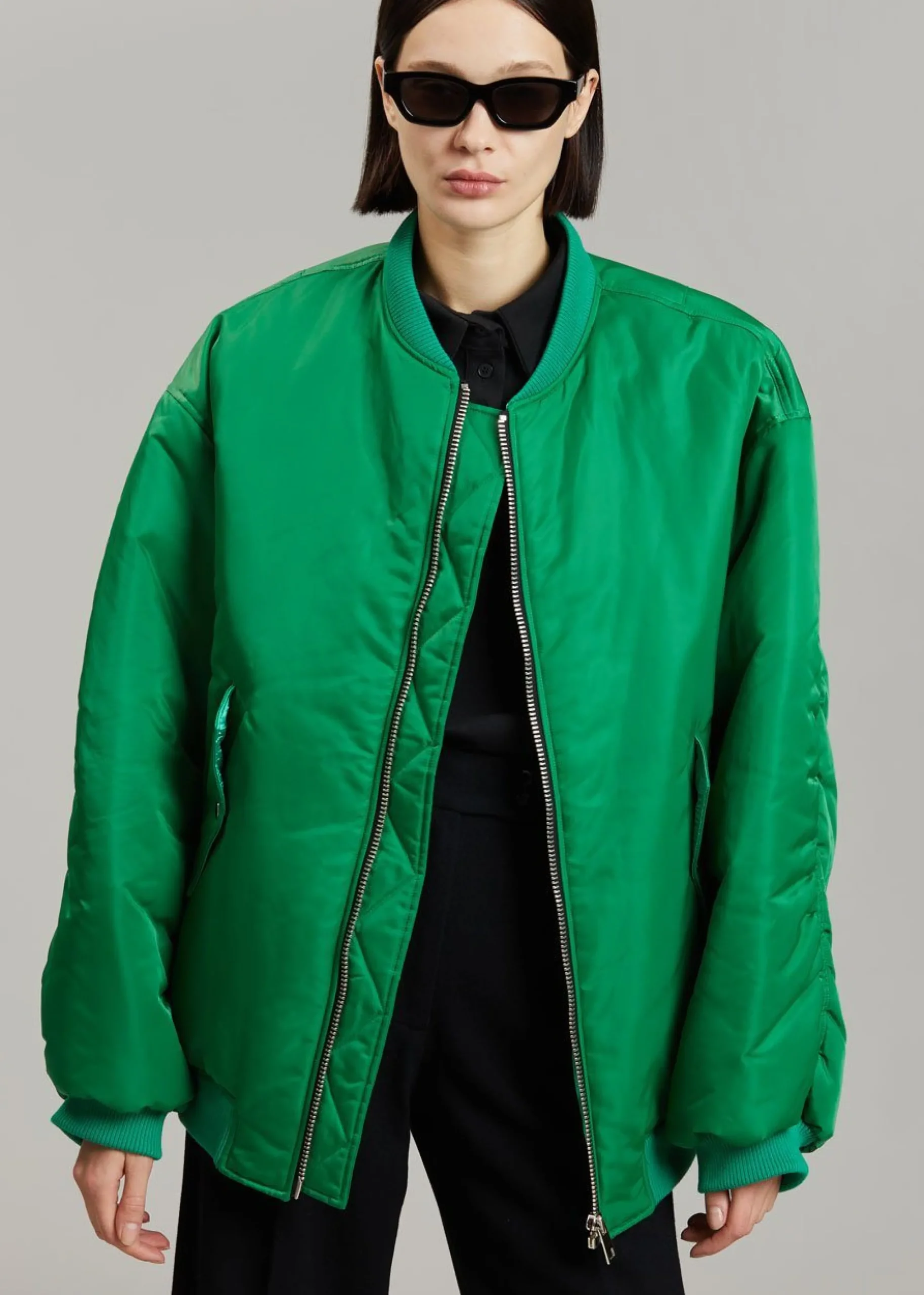 The Frankie Shop Astra Bomber Jacket Kelly Green Clearance