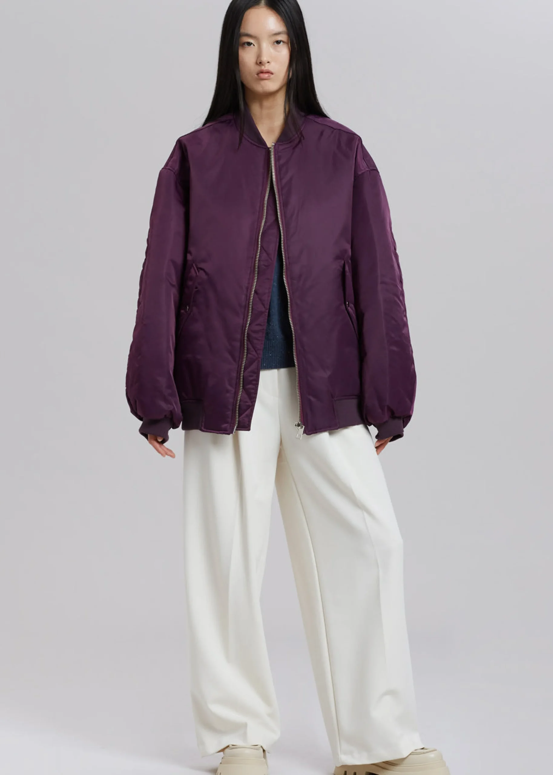 The Frankie Shop Astra Bomber Jacket Royal Purple Outlet