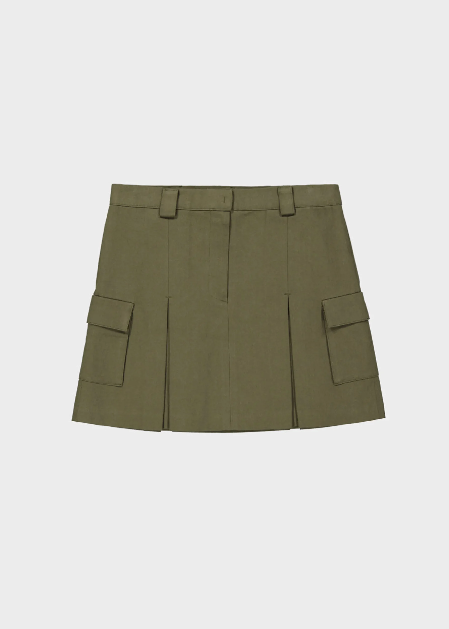 The Frankie Shop Audrey Cargo Pleated Miniskirt Olive Discount
