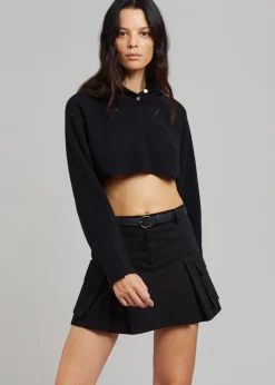 The Frankie Shop Audrey Cargo Pleated Miniskirt Black Hot