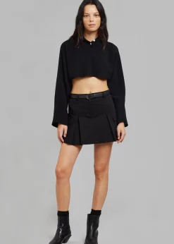 The Frankie Shop Audrey Cargo Pleated Miniskirt Black Hot