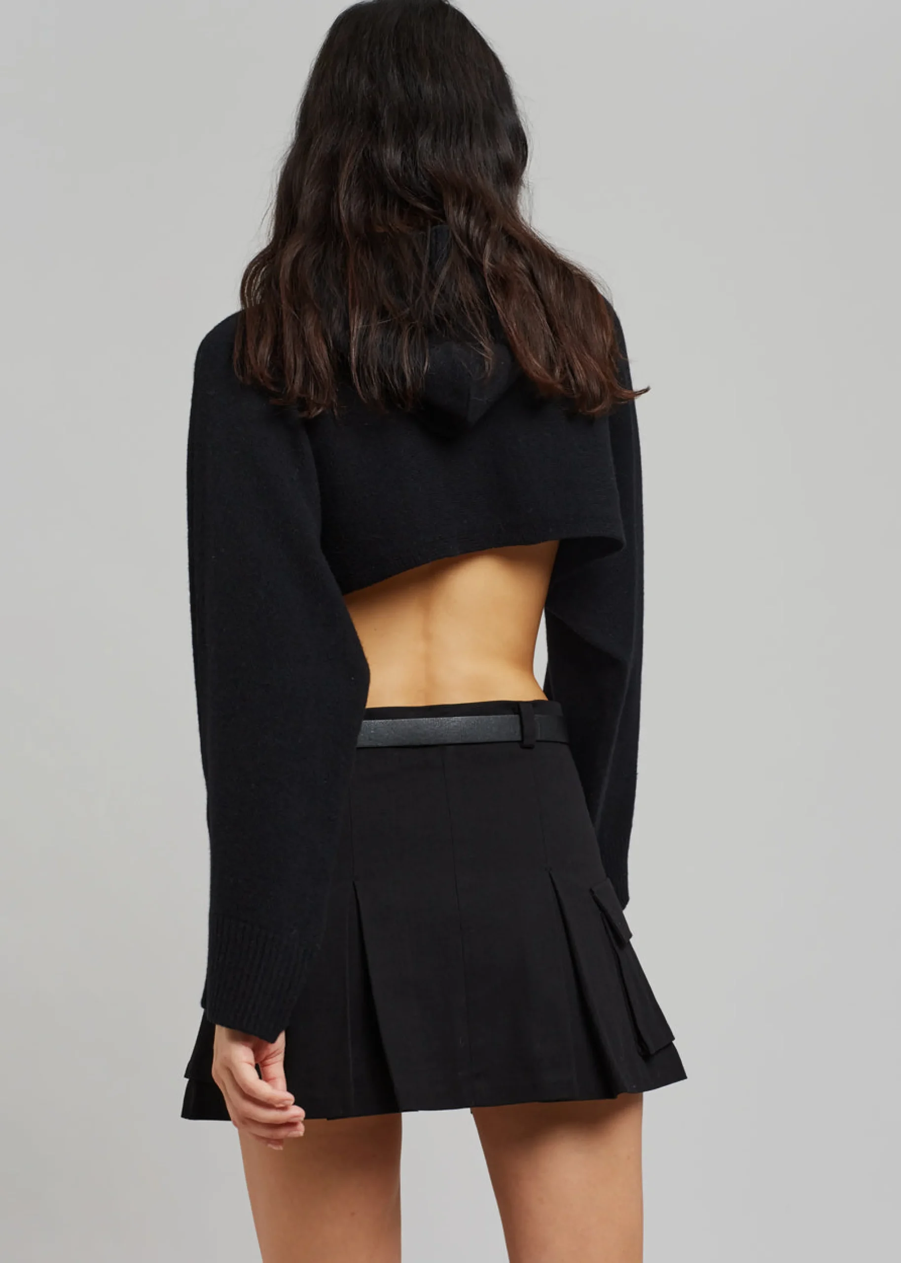 The Frankie Shop Audrey Cargo Pleated Miniskirt Black Hot