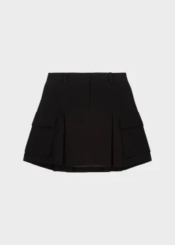 The Frankie Shop Audrey Cargo Pleated Miniskirt Black Hot