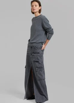 The Frankie Shop Aurora Wool Blend Knit Sweater Grey