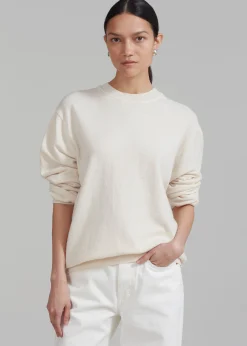 The Frankie Shop Aurora Wool Blend Knit Sweater Cream Hot