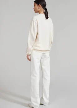 The Frankie Shop Aurora Wool Blend Knit Sweater Cream Hot