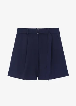 The Frankie Shop Avalon Belted Shorts Navy Online