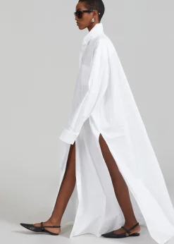 The Frankie Shop Avery Shirt Dress White Clearance