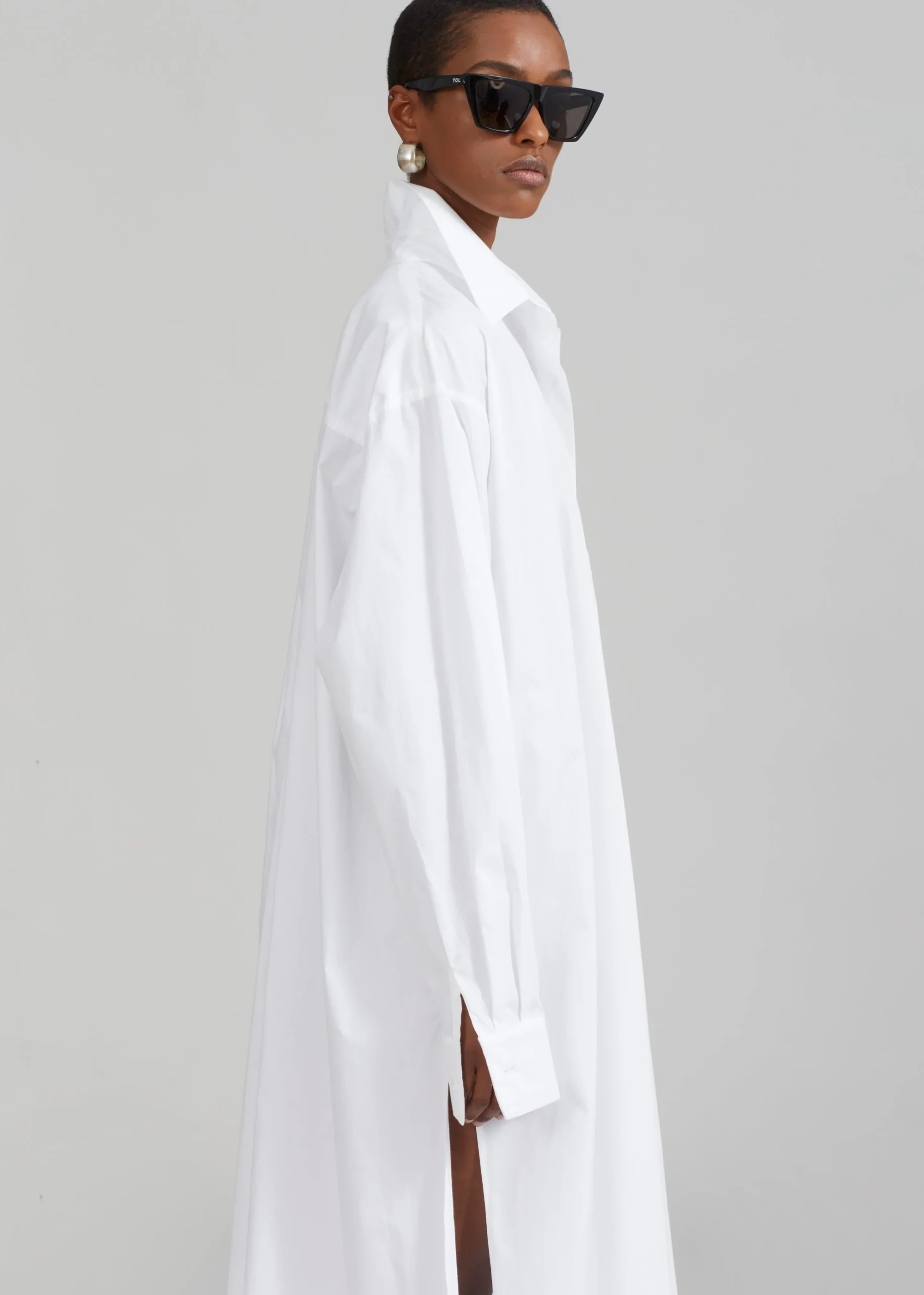 The Frankie Shop Avery Shirt Dress White Clearance