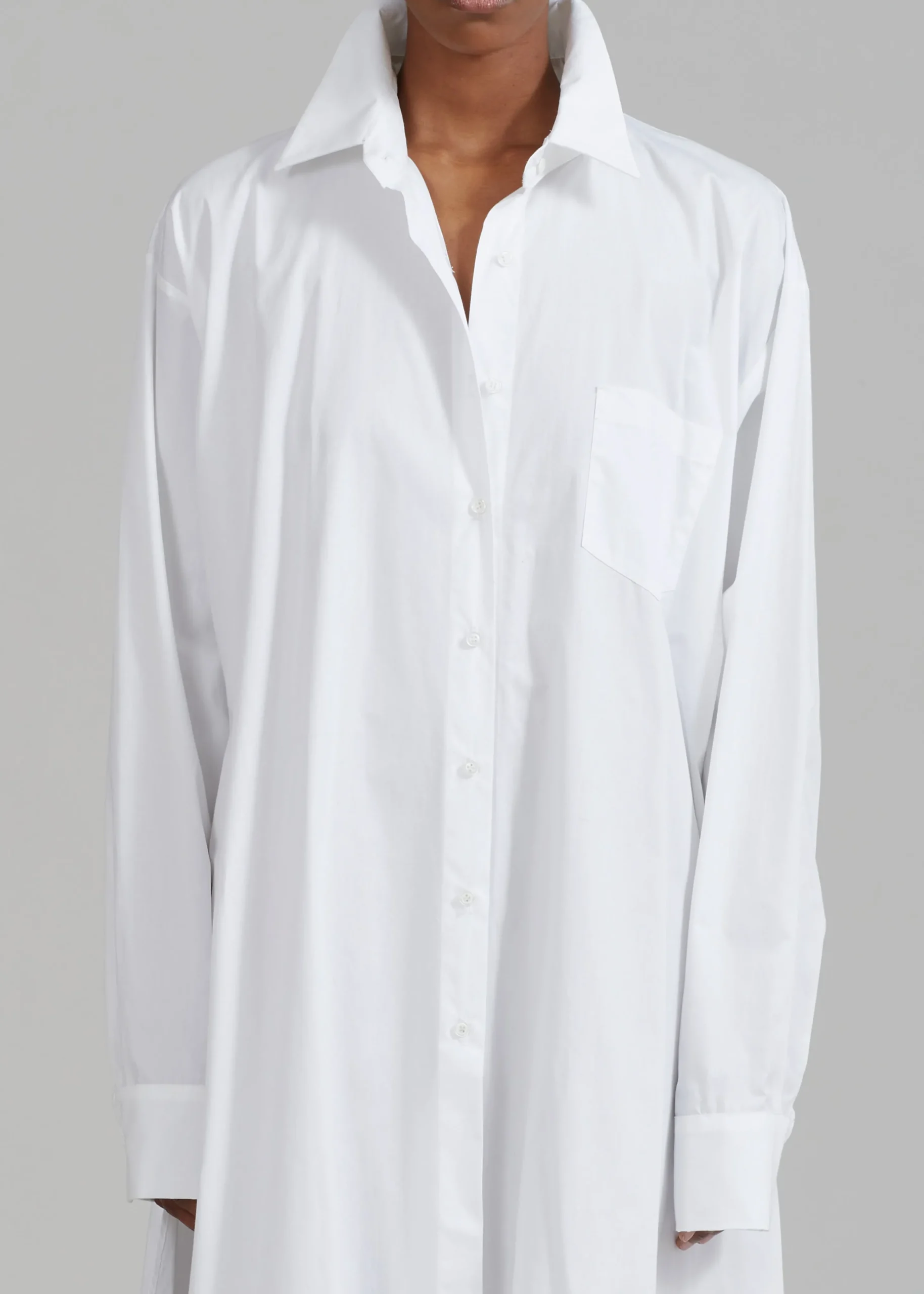 The Frankie Shop Avery Shirt Dress White Clearance