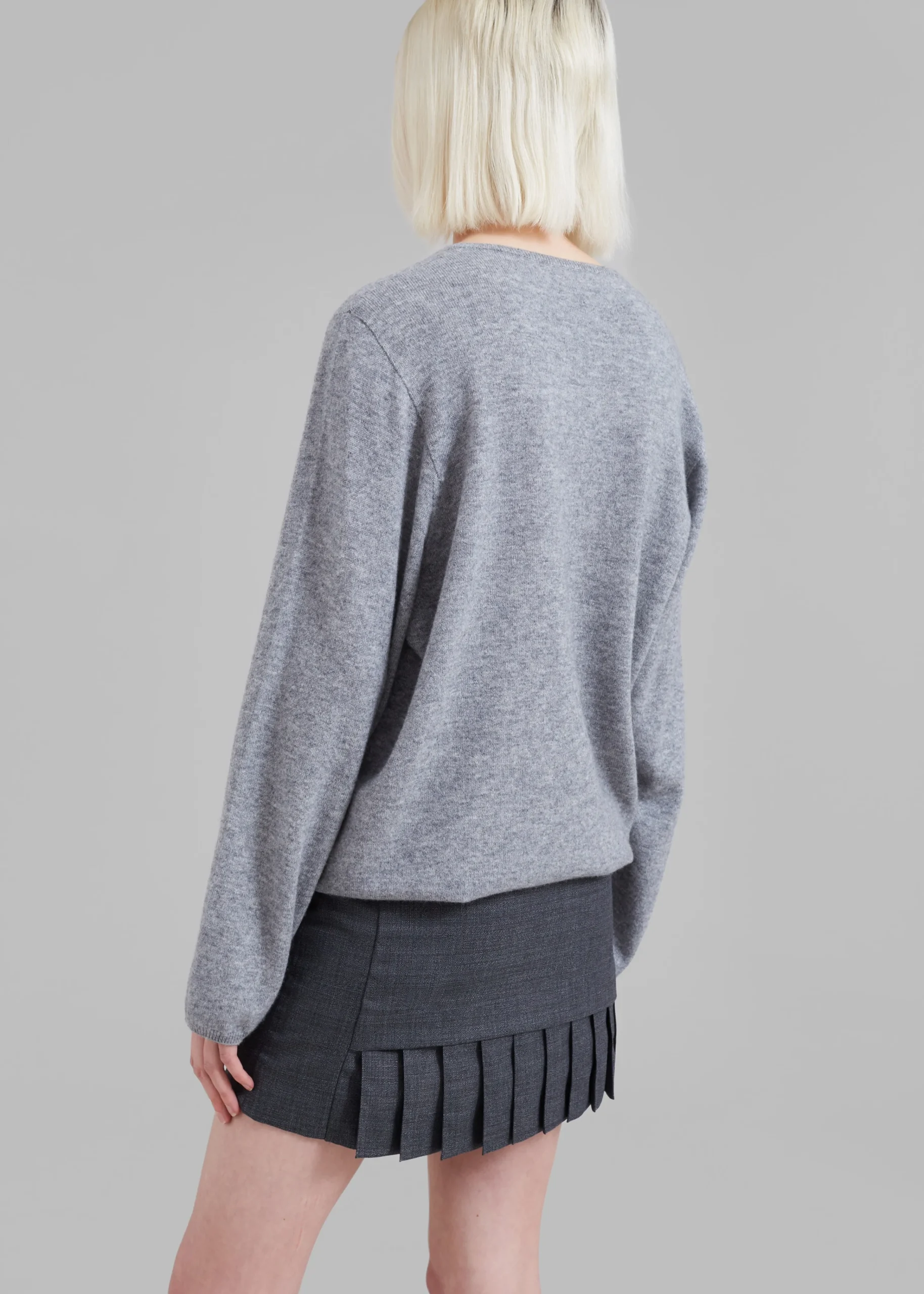 The Frankie Shop Bangor Roundneck Knit Top Grey Clearance