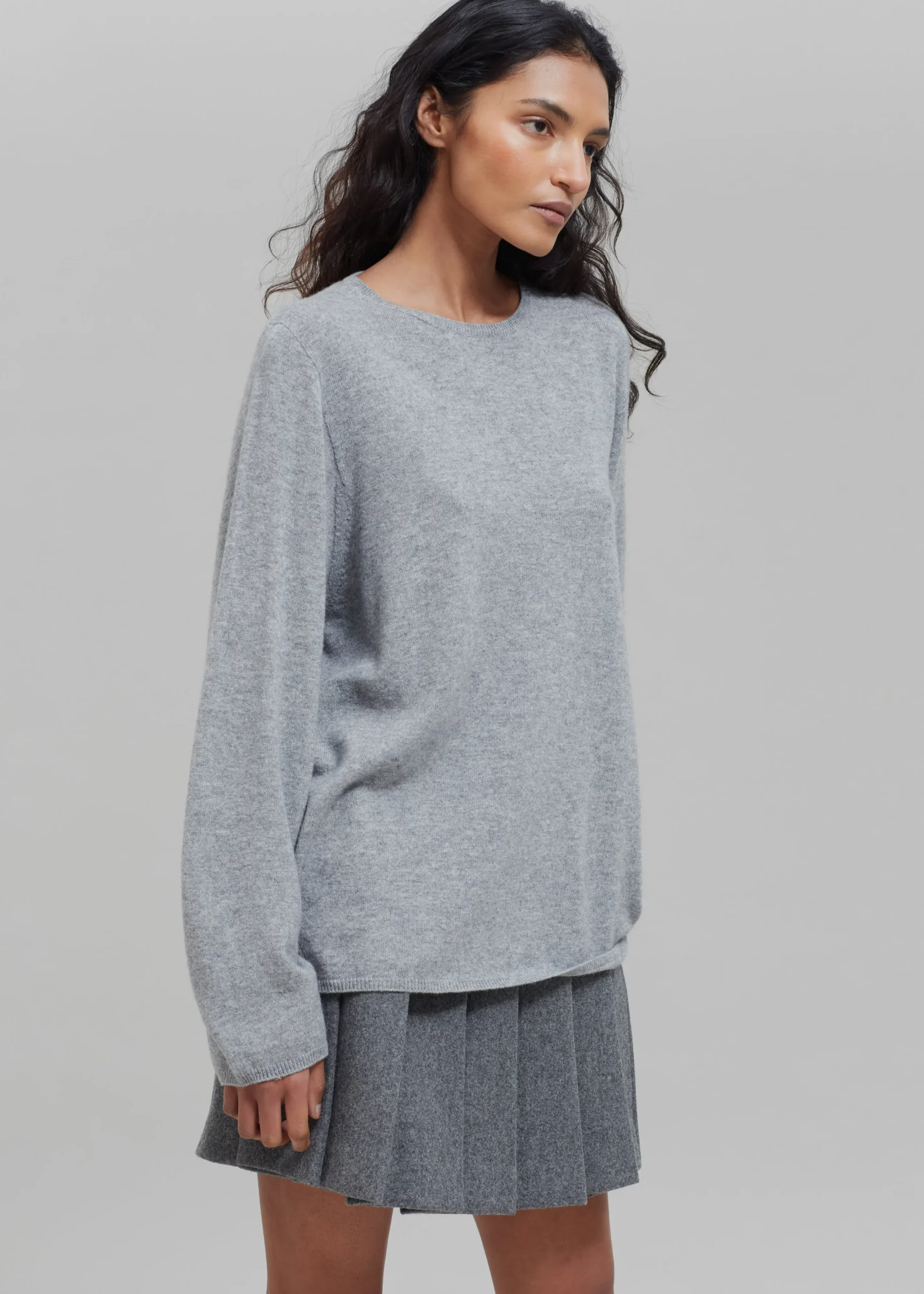 The Frankie Shop Bangor Roundneck Knit Top Grey Clearance