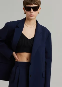 The Frankie Shop Bea Blazer Midnight Blue New