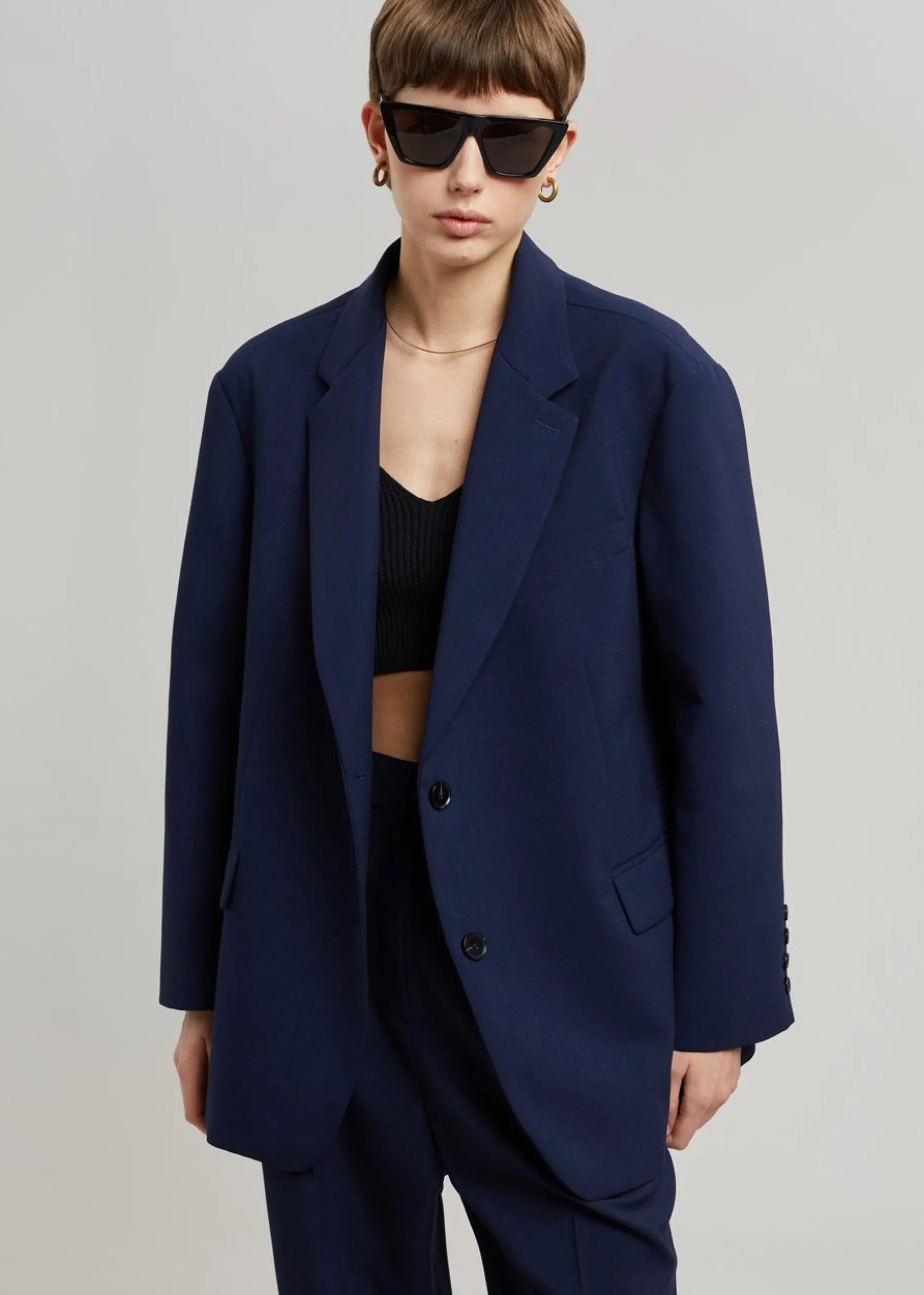 The Frankie Shop Bea Blazer Midnight Blue New