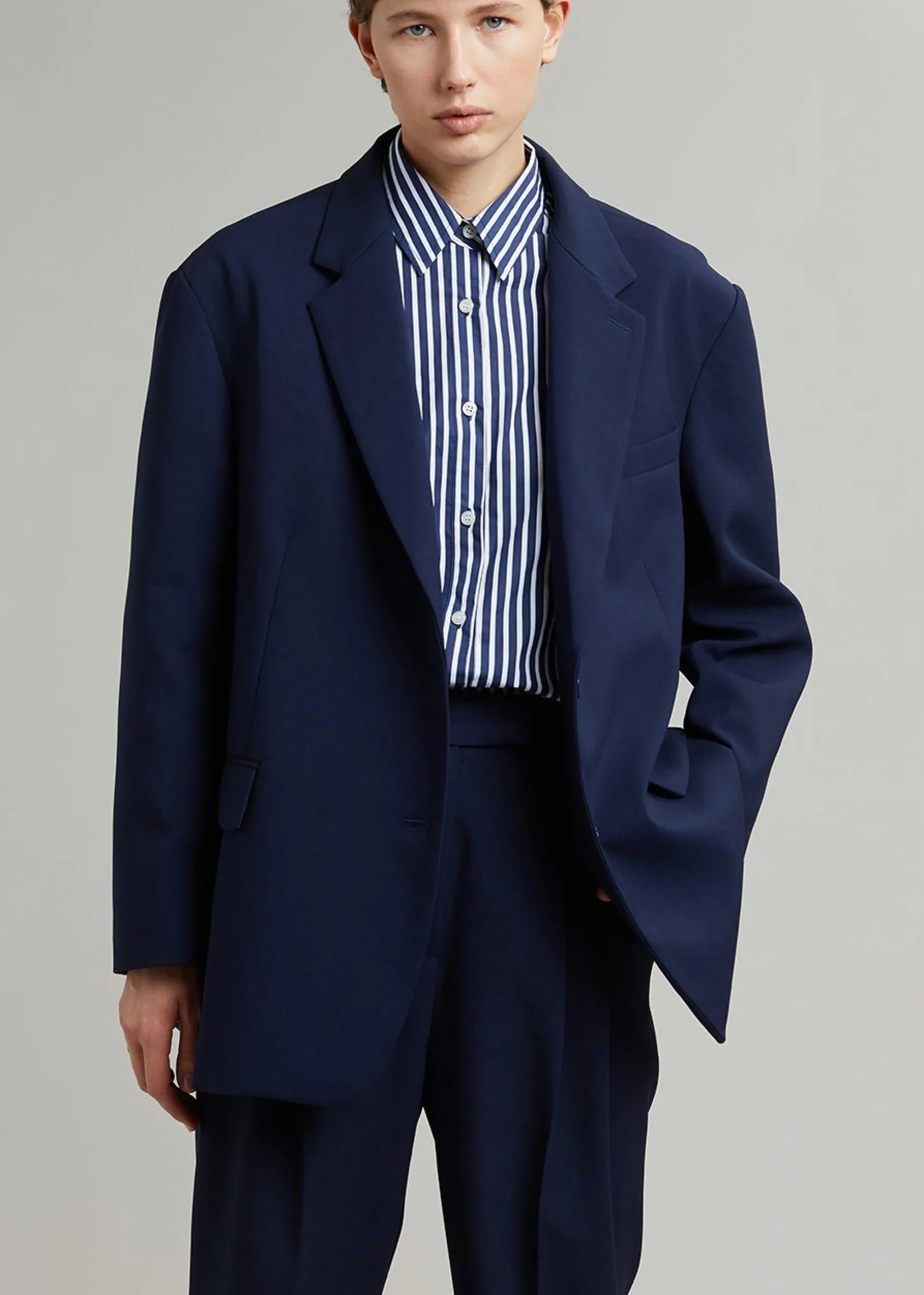 The Frankie Shop Bea Blazer Midnight Blue New