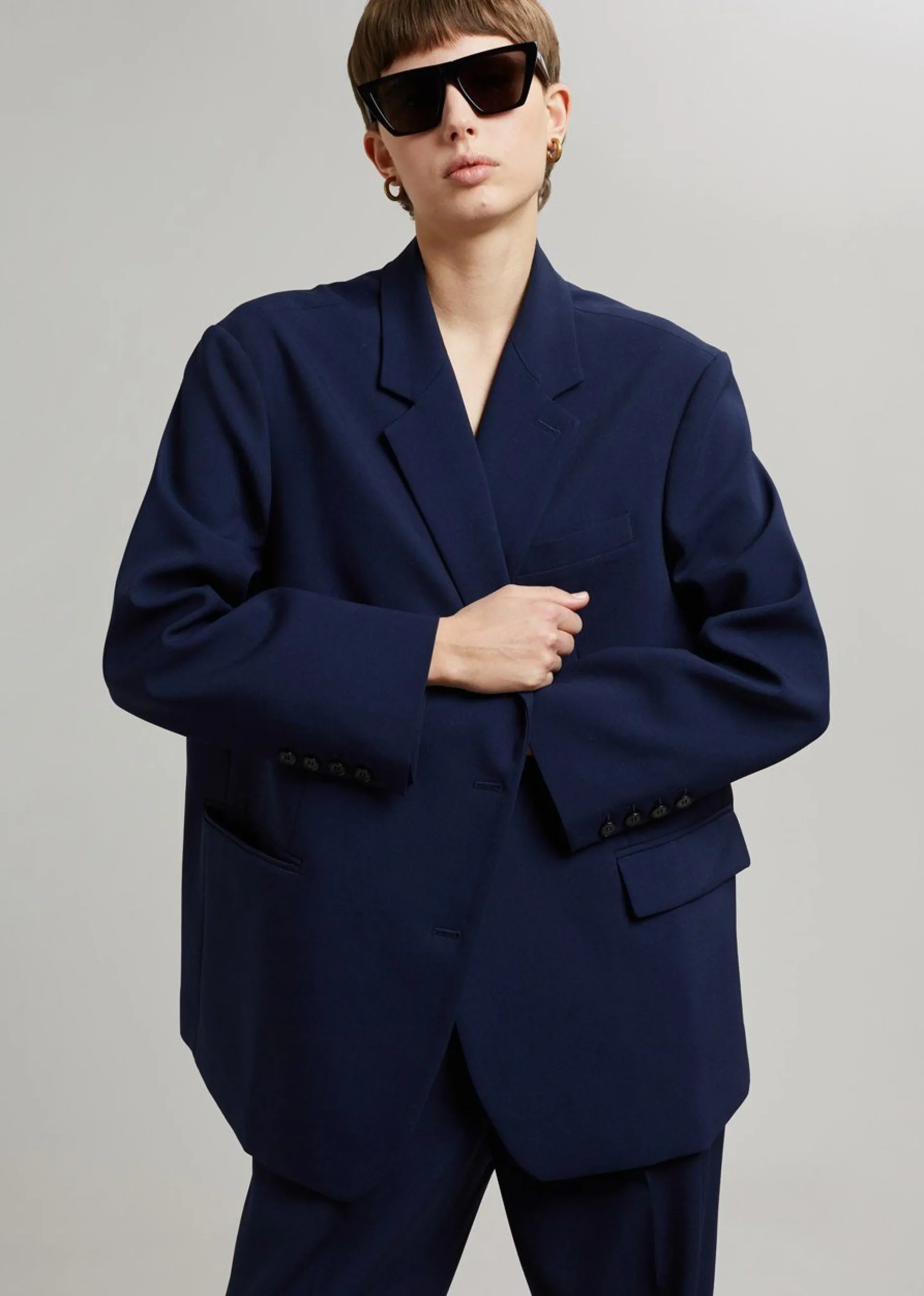 The Frankie Shop Bea Blazer Midnight Blue New