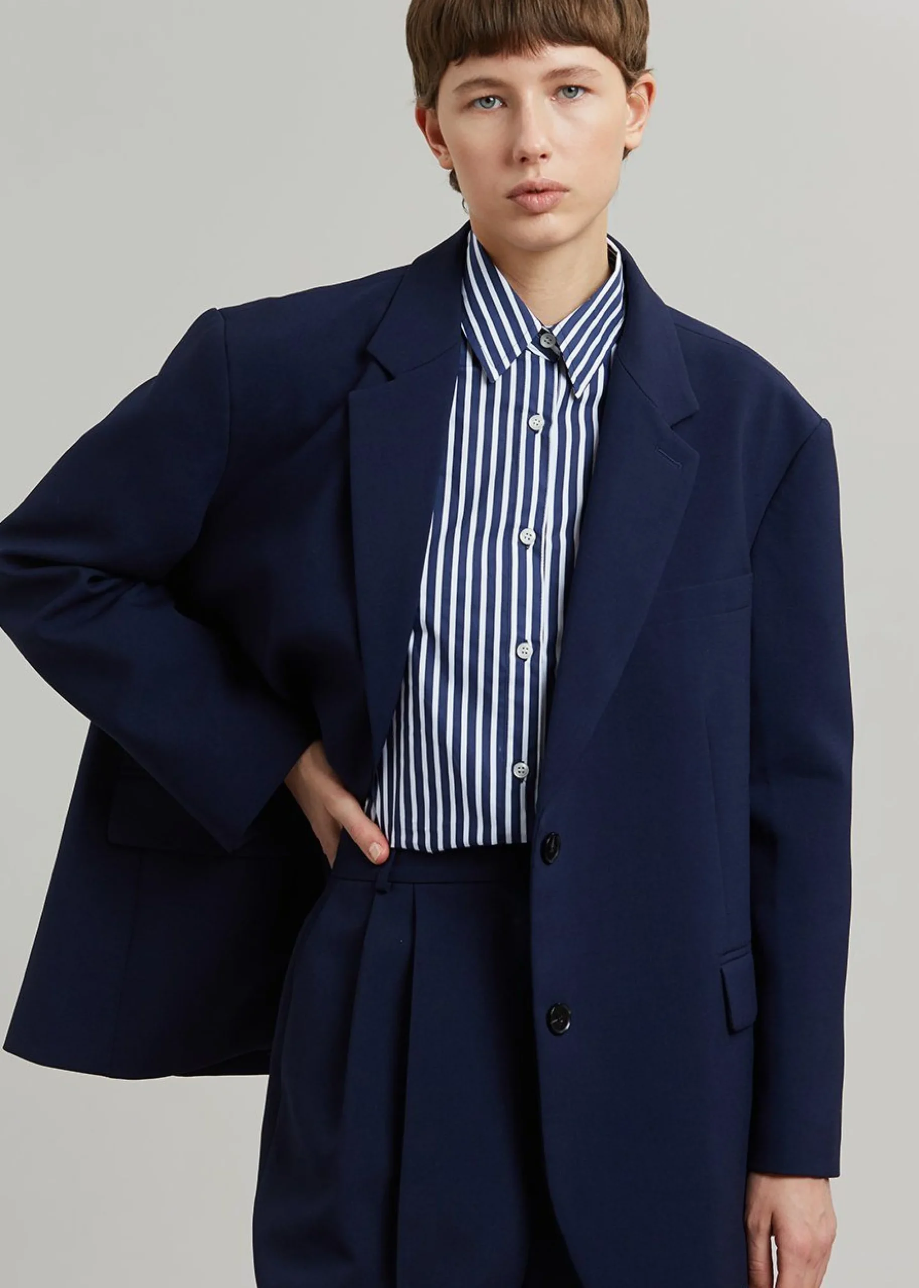 The Frankie Shop Bea Blazer Midnight Blue New