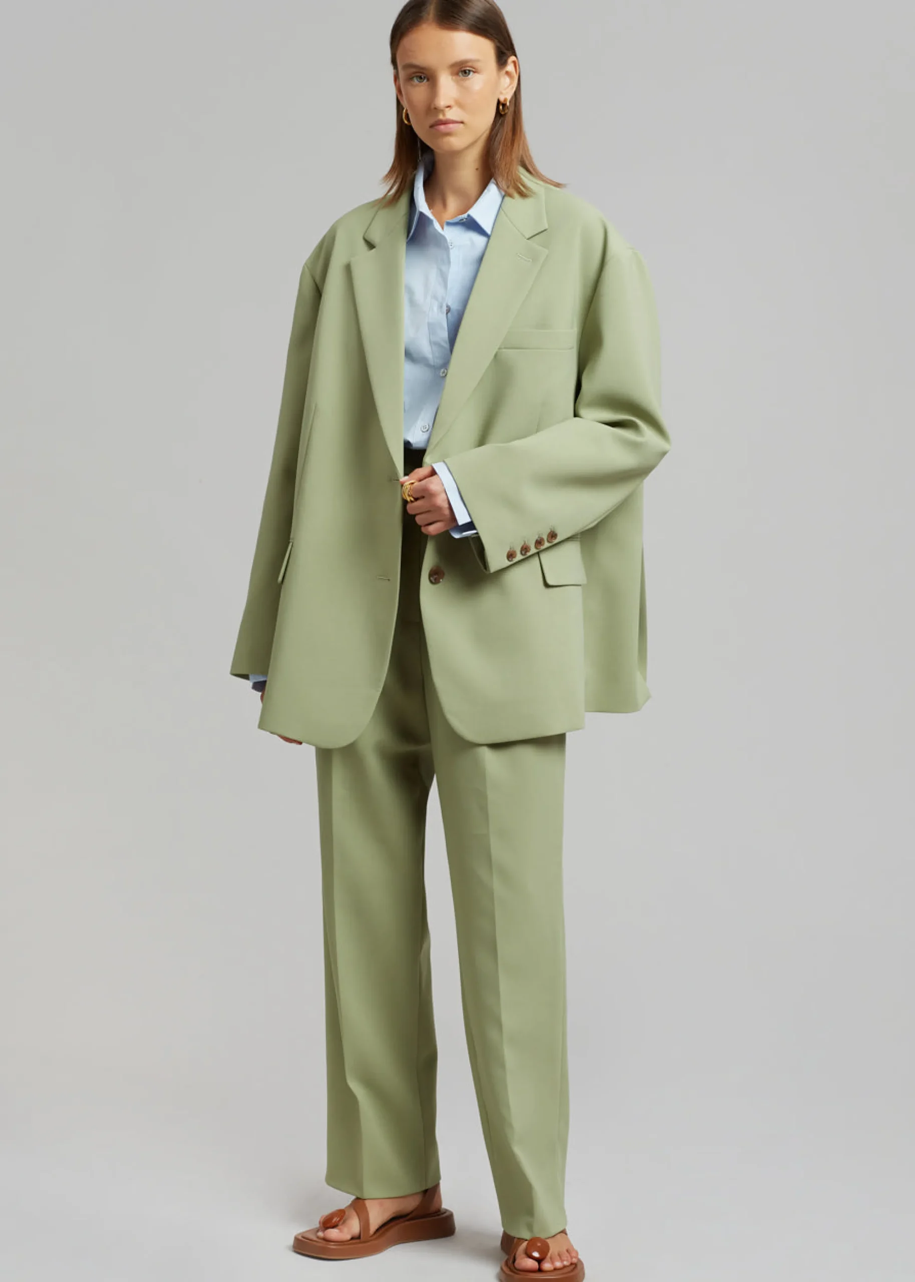 The Frankie Shop Bea Blazer Sage Clearance