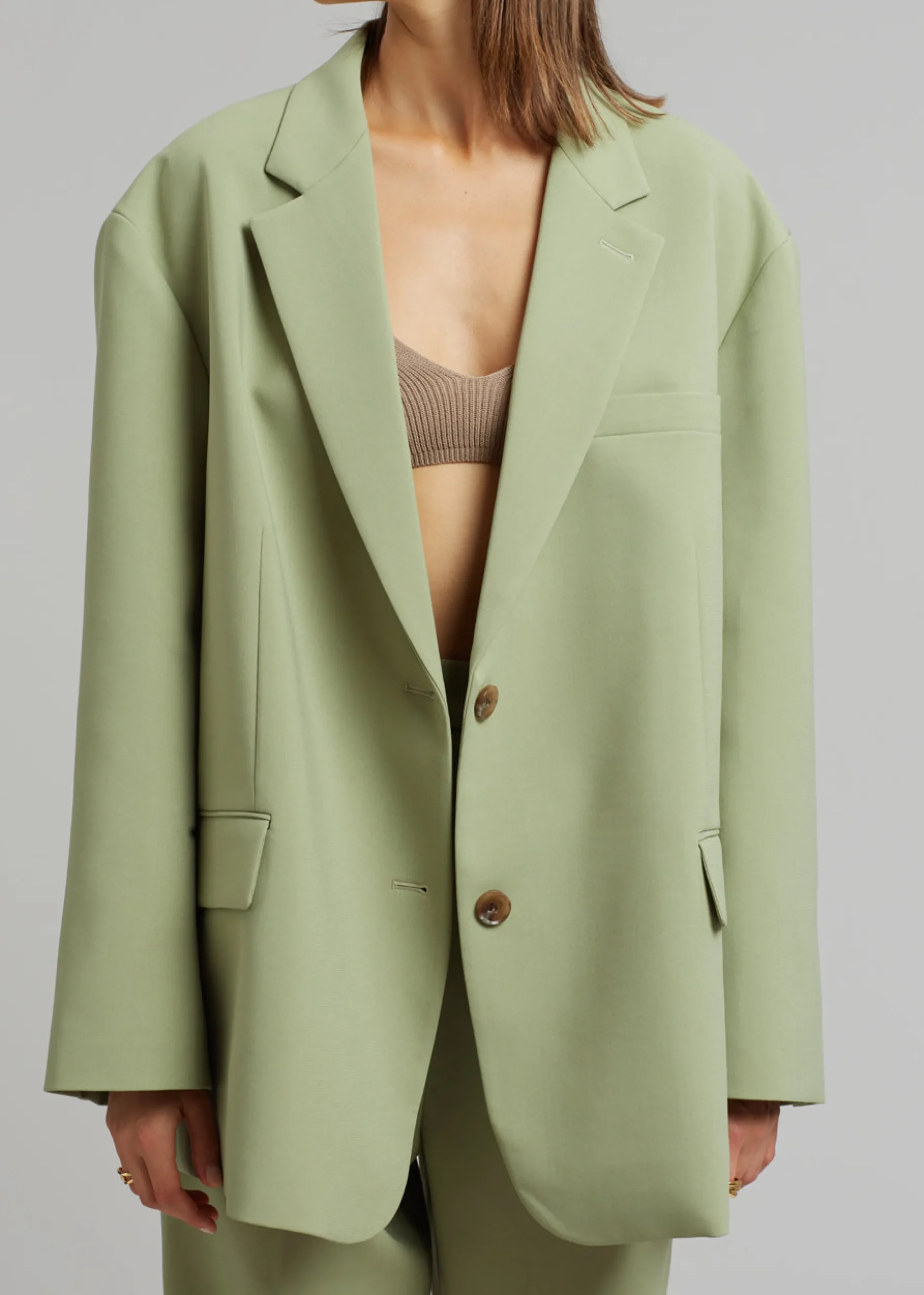 The Frankie Shop Bea Blazer Sage Clearance