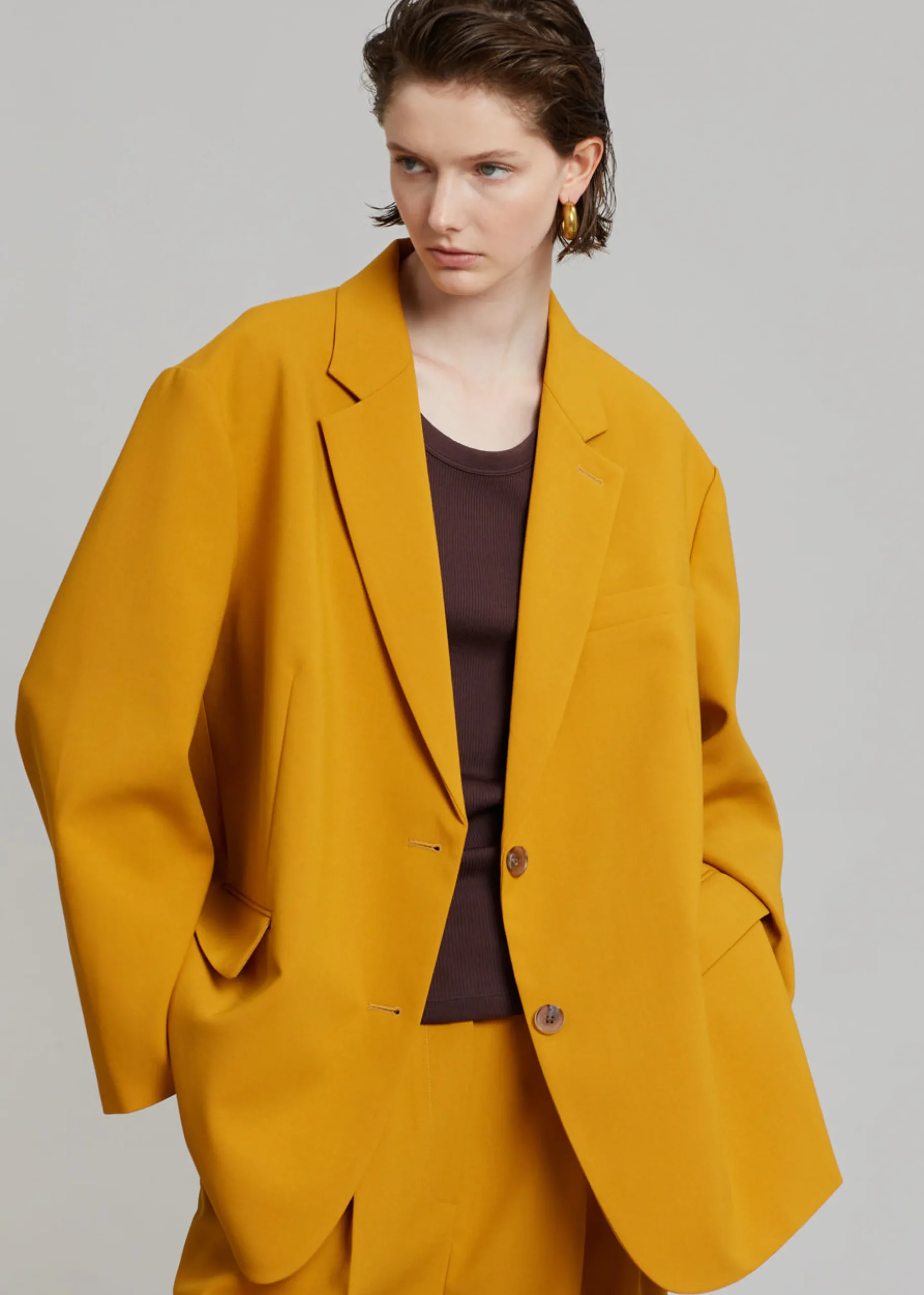 The Frankie Shop Bea Blazer Mustard Clearance