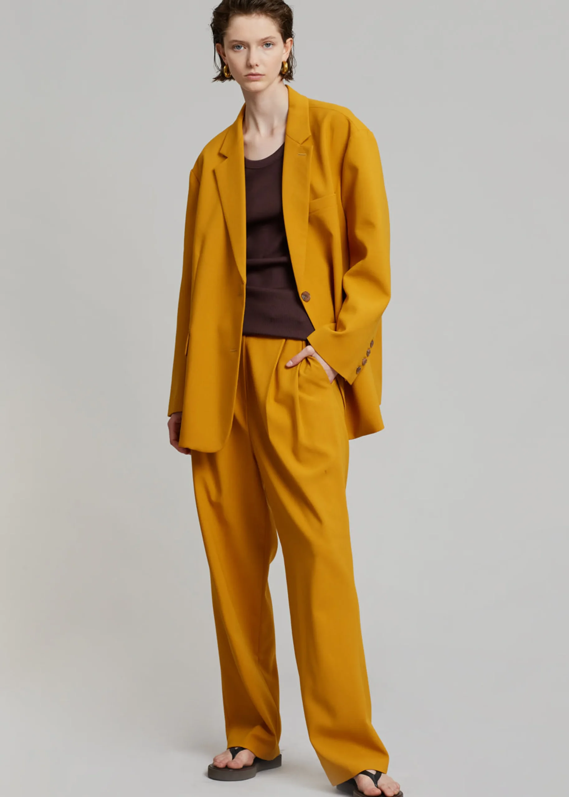 The Frankie Shop Bea Blazer Mustard Clearance