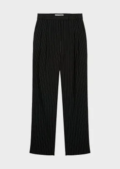 The Frankie Shop Bea Fluid Pinstripe Suit Pants Black/White Hot