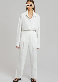 The Frankie Shop Bea Fluid Pinstripe Suit Pants Off White Online