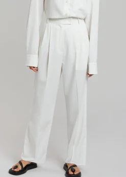 The Frankie Shop Bea Fluid Pinstripe Suit Pants Off White Online