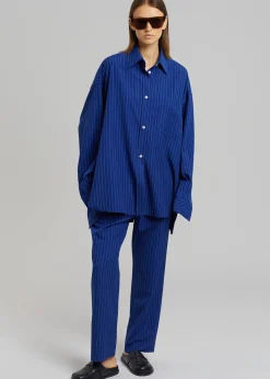The Frankie Shop Bea Fluid Stripe Suit Pants Deep Blue Clearance