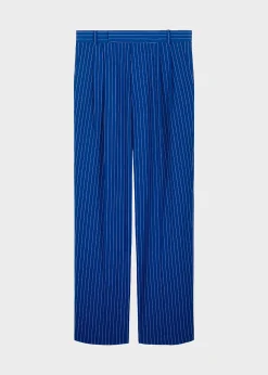 The Frankie Shop Bea Fluid Stripe Suit Pants Deep Blue Clearance
