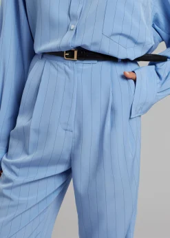 The Frankie Shop Bea Fluid Stripe Suit Pants Powder Blue Outlet