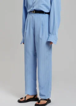 The Frankie Shop Bea Fluid Stripe Suit Pants Powder Blue Outlet