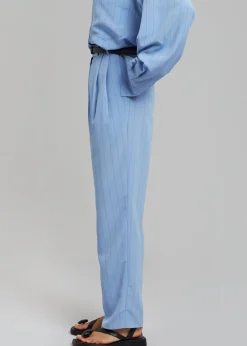 The Frankie Shop Bea Fluid Stripe Suit Pants Powder Blue Outlet