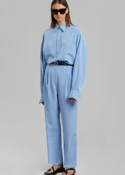 The Frankie Shop Bea Fluid Stripe Suit Pants Powder Blue Outlet
