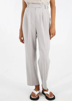 The Frankie Shop Bea Pleated Suit Pants Grey Clearance