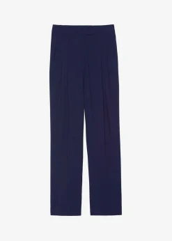 The Frankie Shop Bea Pleated Suit Pants Midnight Blue Sale