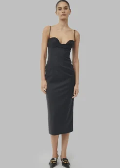The Frankie Shop Beare Park Cowl Neck Pencil Dress Black Outlet