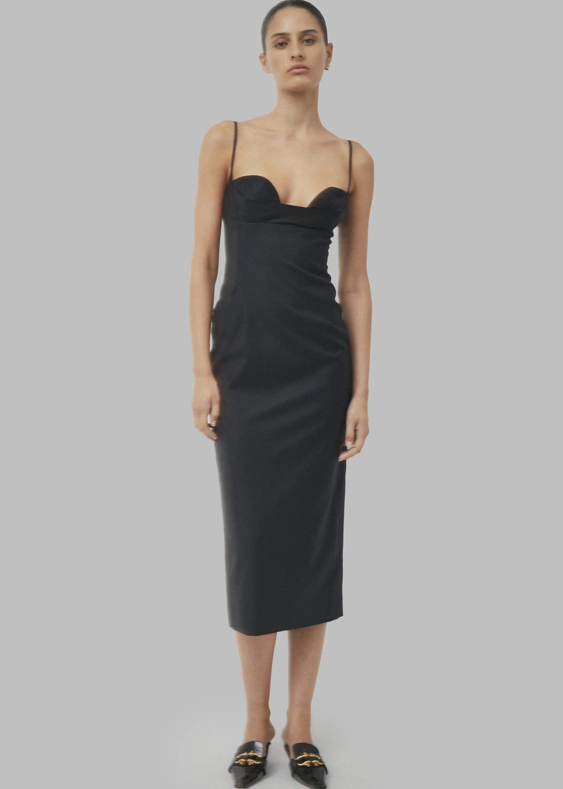 The Frankie Shop Beare Park Cowl Neck Pencil Dress Black Outlet