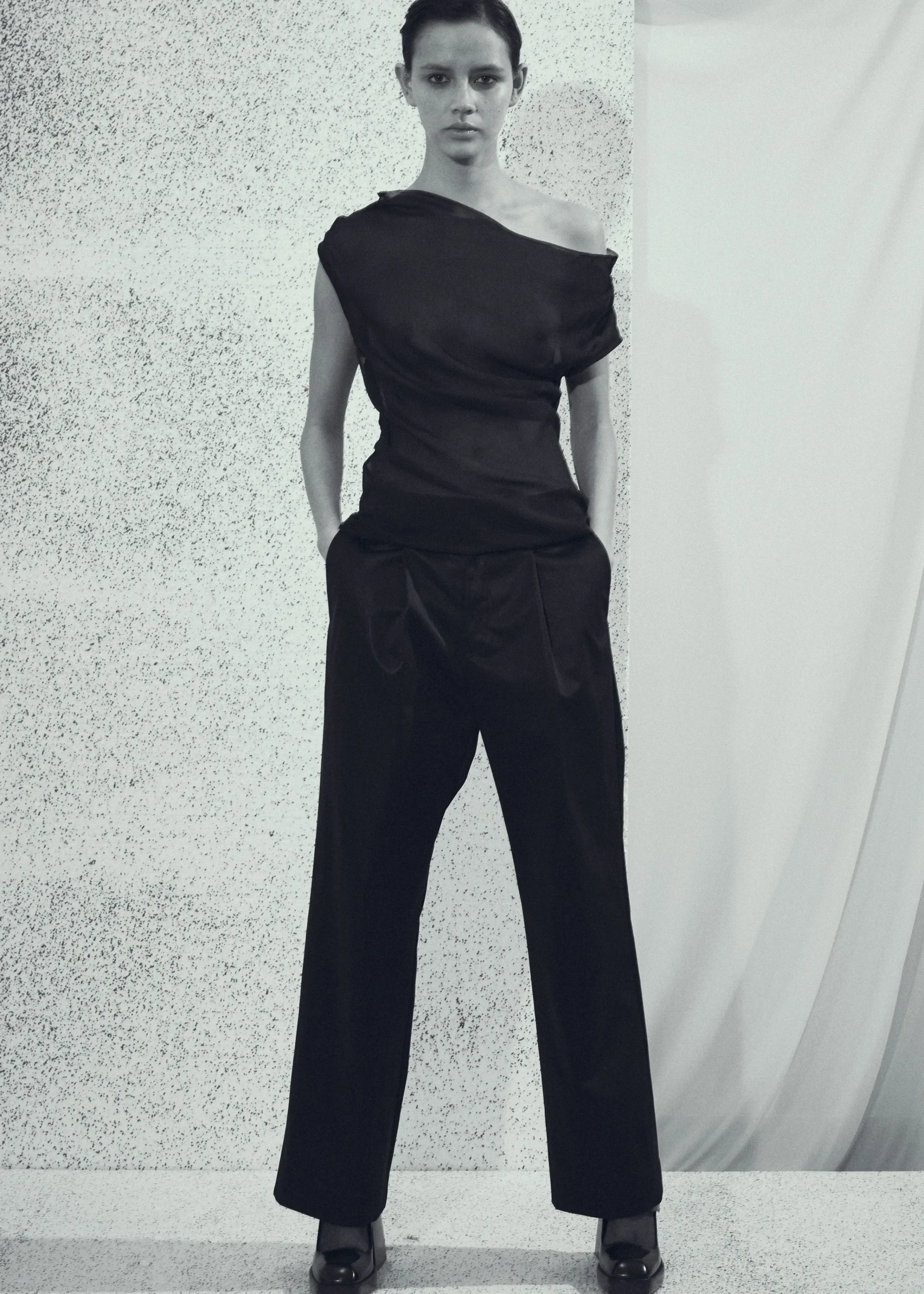 The Frankie Shop Beare Park Silk Georgette Off The Shoulder Top Black Clearance
