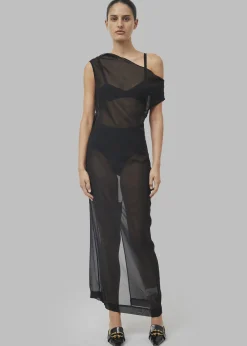 The Frankie Shop Beare Park Silk Georgette Off The Shoulder Dress Black Online