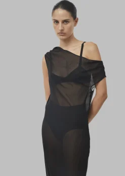 The Frankie Shop Beare Park Silk Georgette Off The Shoulder Dress Black Online
