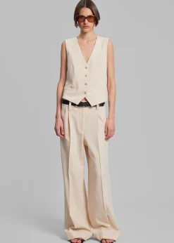 The Frankie Shop Beaufille Ulla Trousers Parchment Clearance