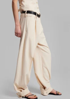 The Frankie Shop Beaufille Ulla Trousers Parchment Clearance