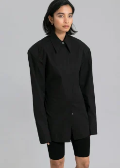The Frankie Shop Bec Padded Shirt Black Sale